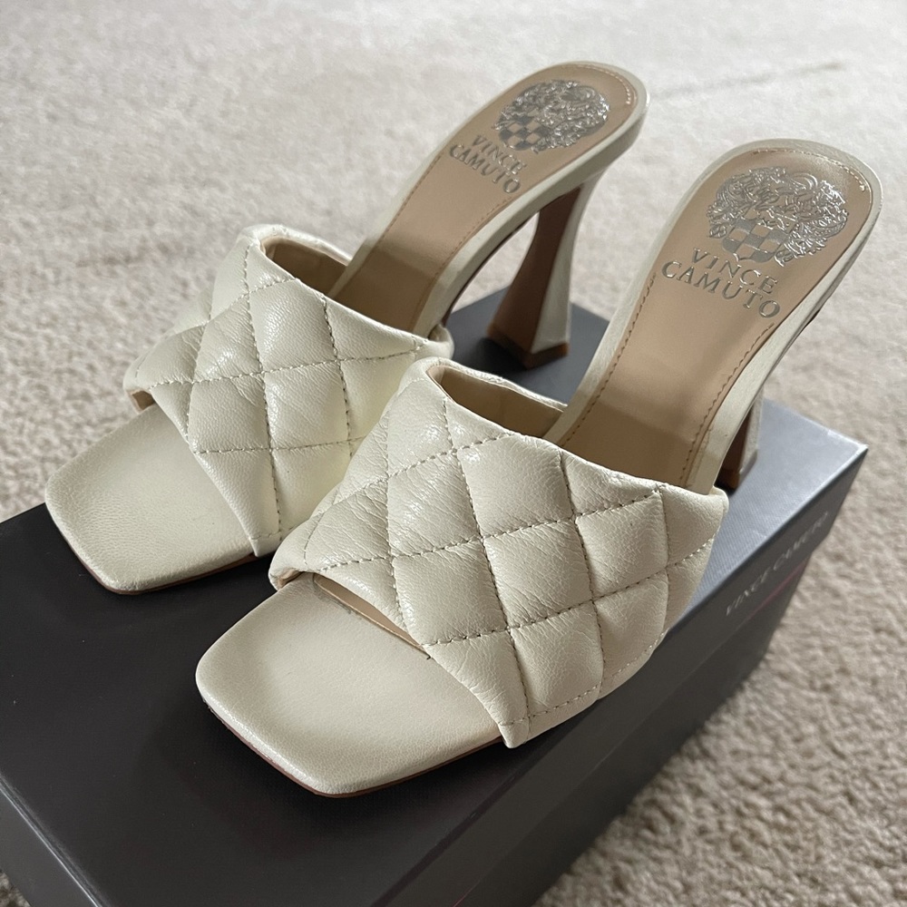 Vince Camuto Reselm Quilted Leather Mules